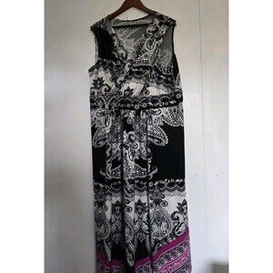 Avenue Maxi Dress Womens 22/24 Dark Floral Paisley Boho Whimsigoth Fairy Witchy